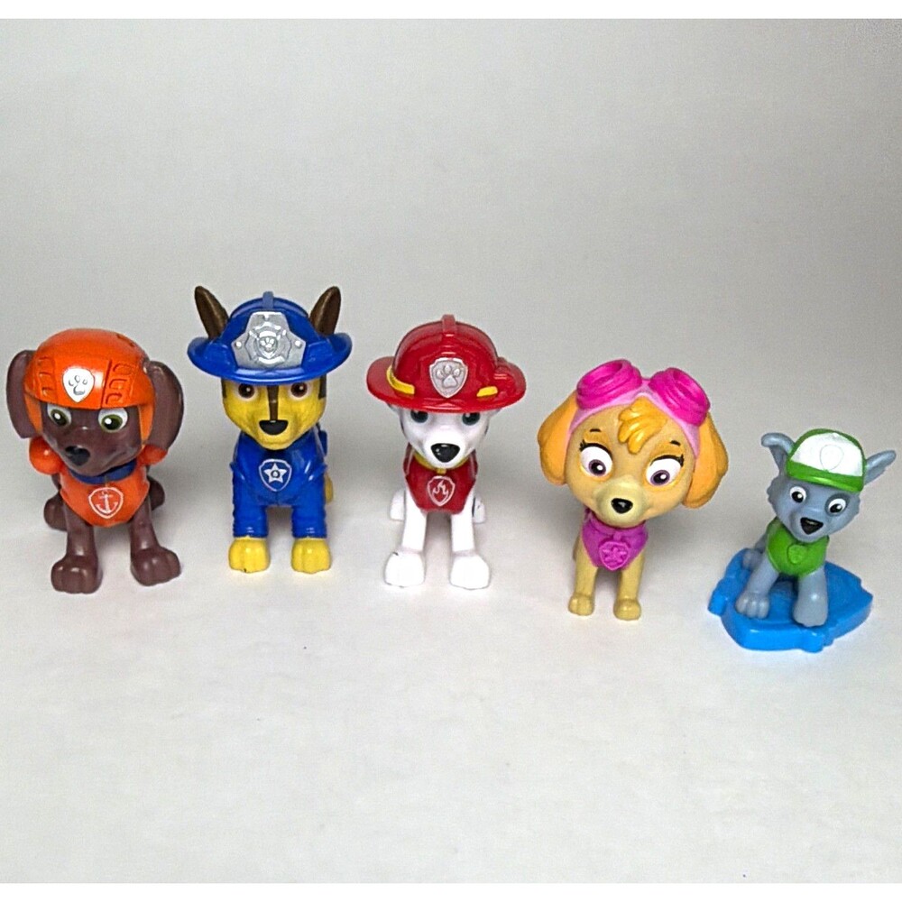 PAW Patrol Mixed Lot 5 Plastic Pup Figures Zuma Chase Marshall Skye Rocky